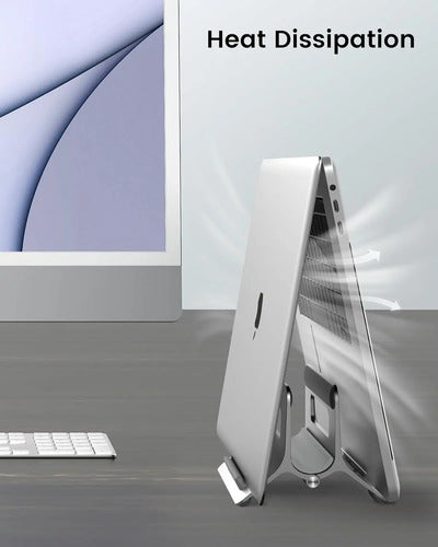 Soporte Vertical Para Laptop Con Bloqueo Automático Plateado