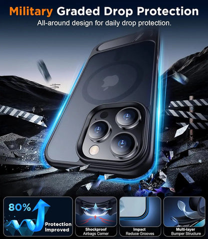 Funda Magnética Temdan Para iPhone 16 Pro Max Con Soporte Negro