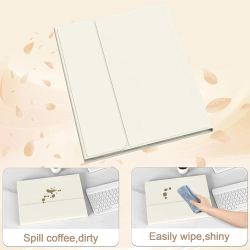 Funda Con Teclado Para iPad Air Crema