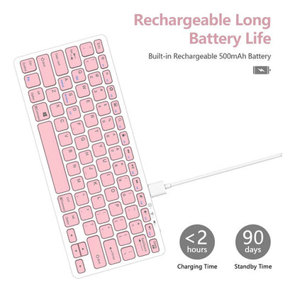 Teclado Bluetooth Taiyang Para iPad Y Dispositivos Bluetooth Rosa
