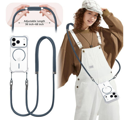 Funda Para iPhone 17 Pro Con Correa Ajustable Gris