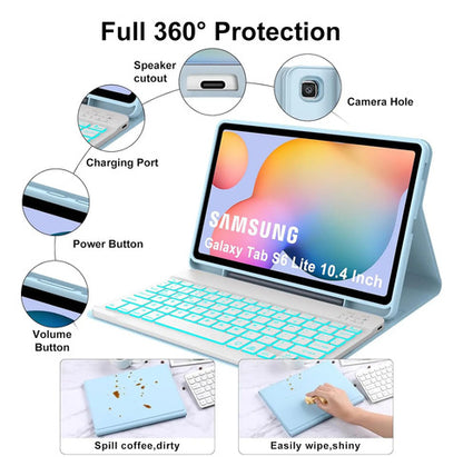 Funda Con Teclado Para Samsung Galaxy S6 Lite 10.4 Azul