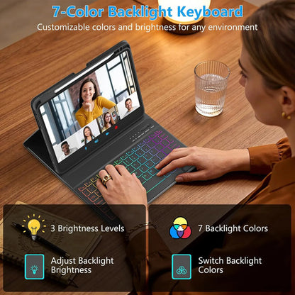 Funda Con Teclado Para iPad Air 11  Y Pro 11 Negro
