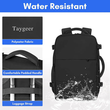 Mochila De Viaje Taygeer Para Laptop, Aprobada Para Avión... Negro