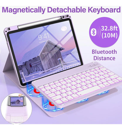 Funda Con Teclado Para iPad Air Gen 11 Lila