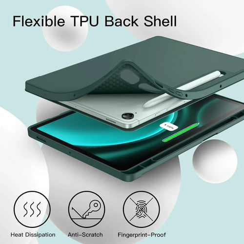 Funda Para Samsung Galaxy Tab S10 Lite / S10 Fe Verde Oscuro Lisa