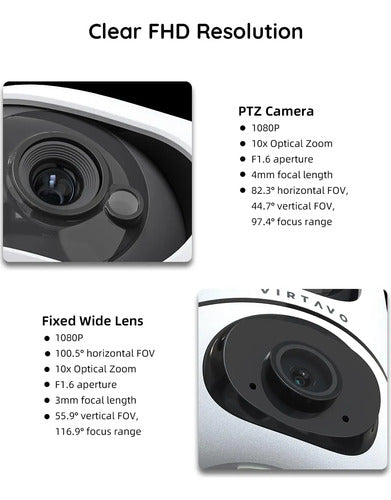 Virtavo Eggsentry 360° - Cámara De Seguridad Doble Lente Color