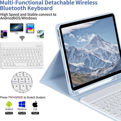 Funda Con Teclado iPad De 10a/11a Gen. 11/10.9 PuLG, A16 Azul