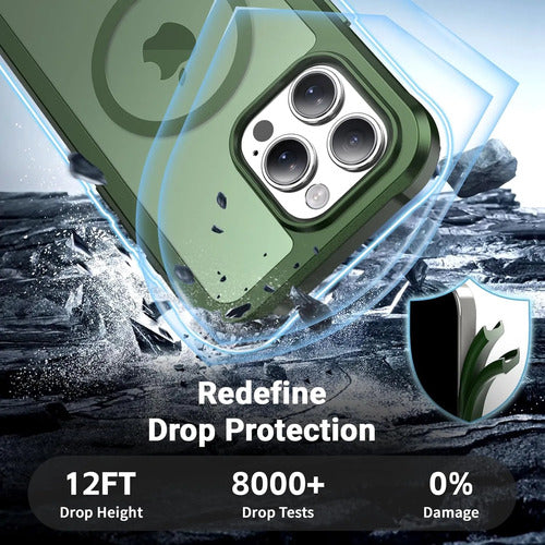 Funda Magnética Para iPhone 16 Pro Max Verde Oscuro