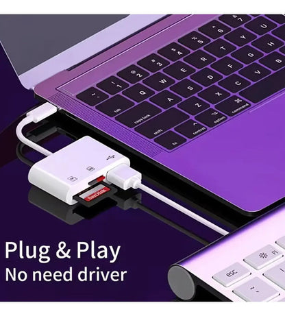 Lector De Tarjetas Sd A Usb C, 3 En 1 Blanco