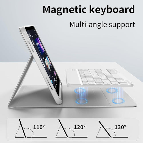 Funda Con Teclado Para iPad (a16) 11th/10th Gen (11/10.9 ... Gris