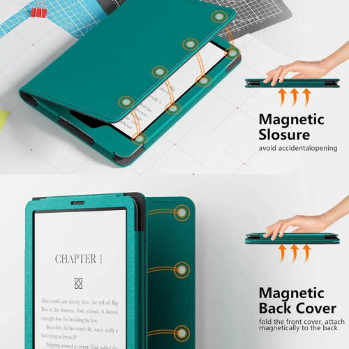 Funda Lainergie Para Kindle 6'' 11ª Gen, Cuero Pu, Soport...