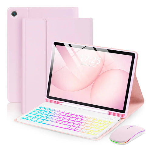 Funda Con Teclado Para Samsung Galaxy Tab A11+/a9+ 11' Rosa