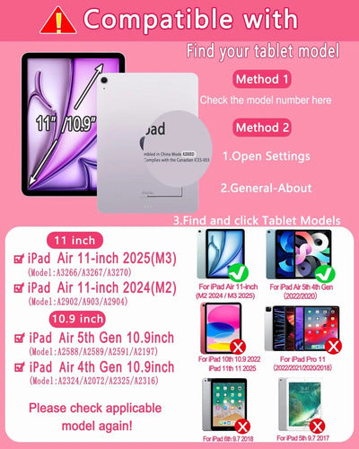 Funda Con Teclado Para iPad Air Rosa