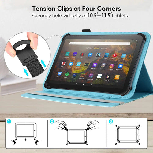 Funda Universal Tablet 10.5-11.5 Pulgadas, Rotación 360°, Flower Grass 08