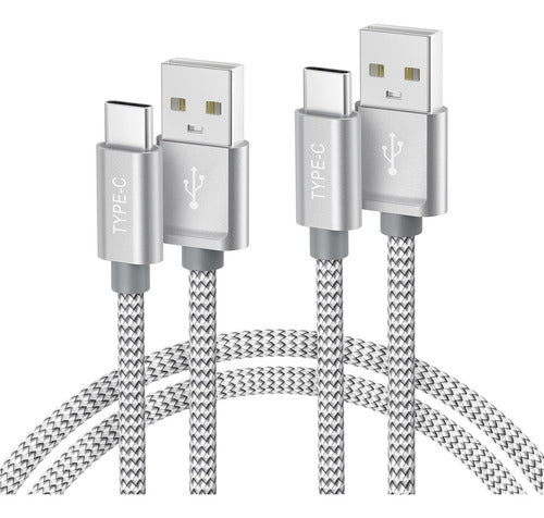 Cables Usb-c De Alta Velocidad Pack De 2 Plateado