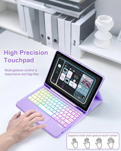 Funda Con Teclado Para Samsung Galaxy Tab S10 Lite/s10 Fe/s9 Violeta