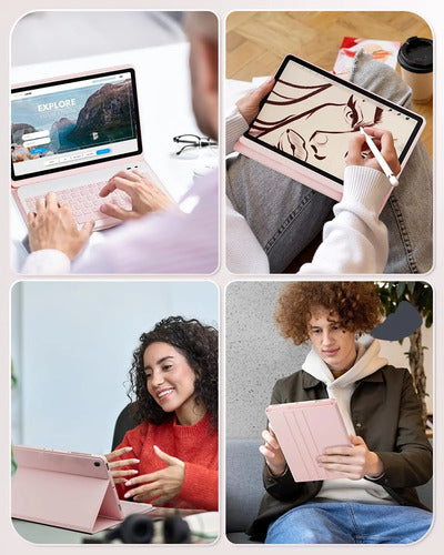 Funda Con Teclado Para Lenovo Tab M11/k11 Lte 2024 11 Rosa
