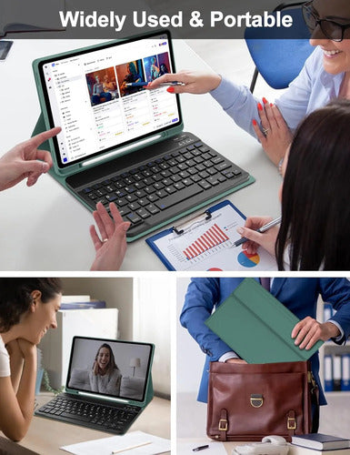 Funda Con Teclado Para Samsung Galaxy Tab S11 11' Verde Lima