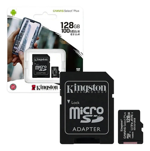 Tarjeta De Memoria Kingston Sdcs2sp Canvas Select Plus Con Adaptador Sd 128gb