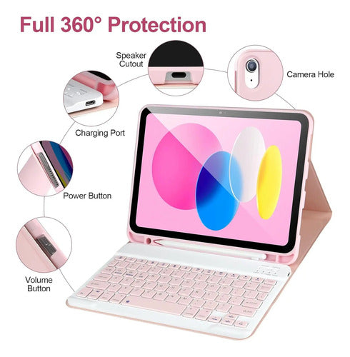 Funda Con Teclado Bluetooth Para iPad 11/10th Gen