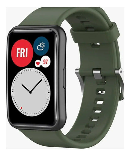 Correa Inf Compatible Con Huawei Watch Fit Silicona Azul Verde Musgo