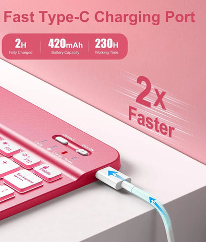 Funda Con Teclado Para iPad 11th 10th Gen Rosa