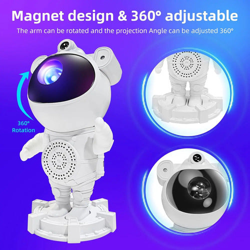 Astronauta Proyector De Galaxia Con Bluetooth Blanco