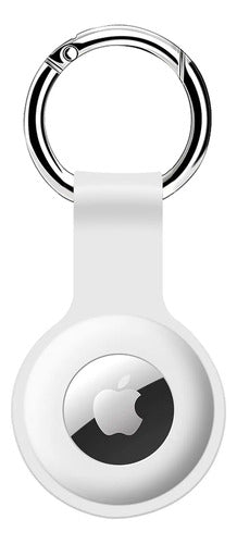 Funda Llavero Protector De Silicona Para Apple Airtags Blanco