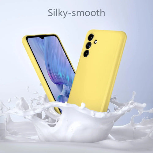 Funda Para Galaxy A13 5g, Silicona Líquida, Delgada, Suave Amarillo