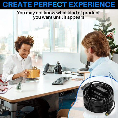 Cable Extensor Usb 3.0 Activo 100 Pies Negro