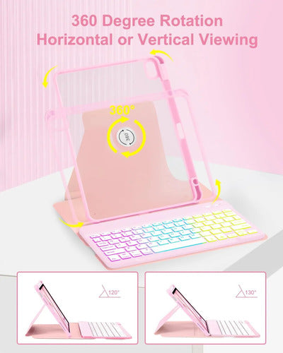 Funda Con Teclado Para iPad Air Rosa
