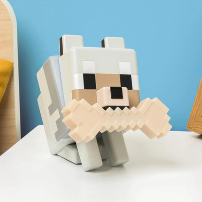 Lámpara Nocturna 3d Minecraft Wolf Globuddies De Paladone