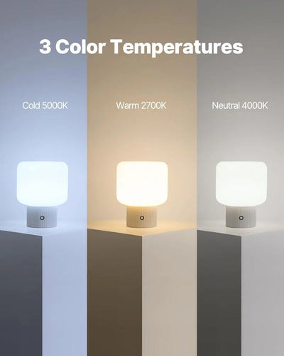 Lámpara De Mesa Recargable Led Blanco