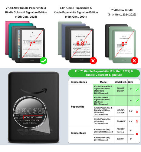 Funda Carcasa Para Kindle Paperwhite Y Kindle Colorsoft Sign Rosa De Mármol