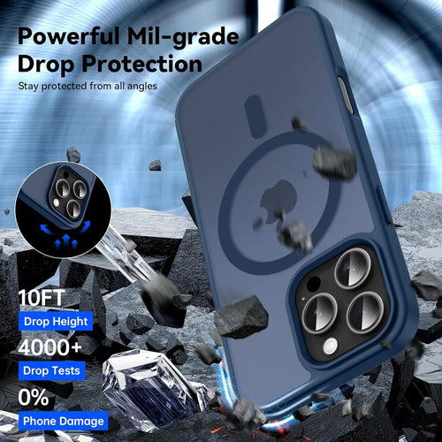 Funda Magnética Para iPhone 16 Pro Azul Marino
