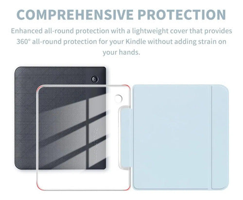 Funda Para Kobo Libra Color 7 Pulgadas Azul Claro Lisa