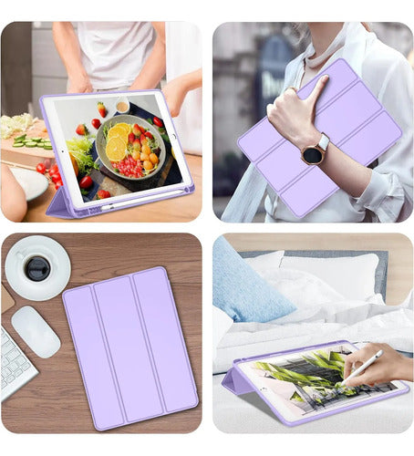 Funda Para iPad 9.7 Con Porta Lápiz Y Protección Completa Violeta