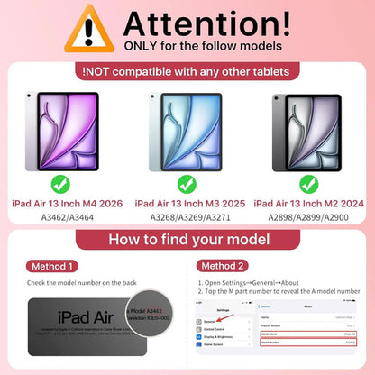 Funda Para iPad Air M4 13 Pulgadas Con Soporte Para Lápiz Rosa