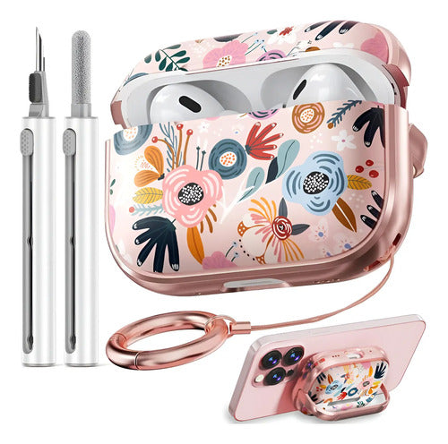 Funda Estuche Para AirPods Pro 2da Gen Con Bloqueo Rosa