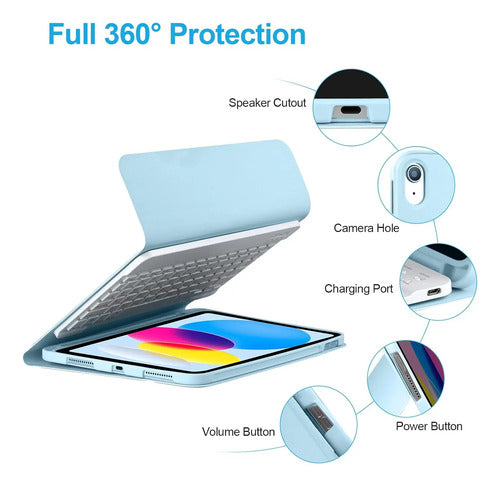 Funda Con Teclado Bluetooth Para iPad 11/10th Gen
