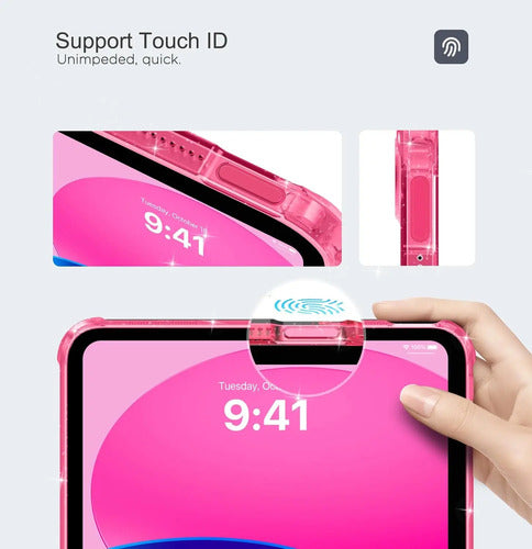 Funda Transparente Para iPad (a16) 11th Gen 2025 Rosa Chicle