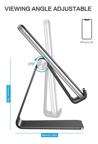 Soporte Omoton De Aluminio Para Celular O Tablet Plateado