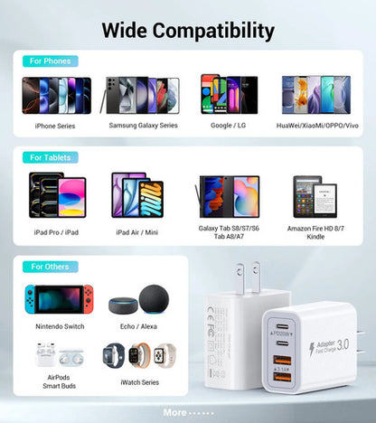 Adaptador De Corriente Usb C 40w De Doble Puerto Blanco