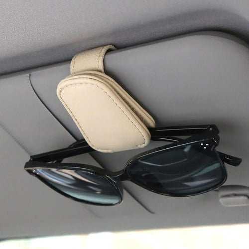 Soporte Para Lentes En Visera De Auto Beige