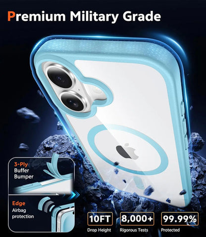 Funda Transparente Para iPhone 16 Turquesa