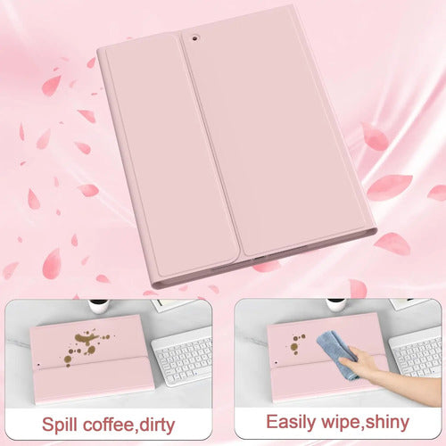 Funda Con Teclado Para iPad 9th/8th/7th Gen 10.2'' Rosa Rosa