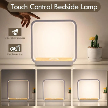 Lámpara De Mesa Con Cargador Inalámbrico Blanco