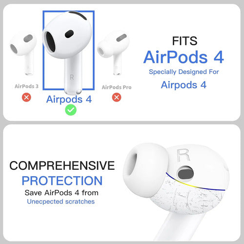 Funda Para AirPods 4 Silicona 2 Pares (blanco) Blanco