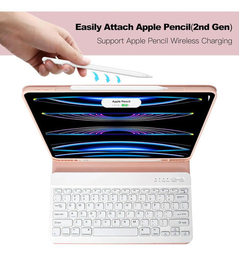 Funda Con Teclado Para iPad Pro M3 11  Rosa